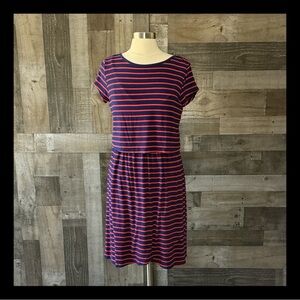 GAP Maternity red blue striped faux wrap dress pregnancy medium preppy coastal